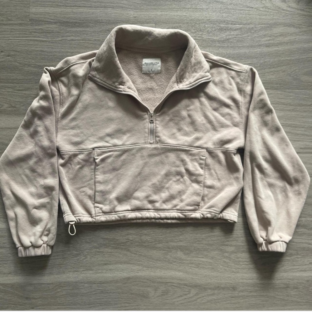 Cozy Beige Quarter-Zip Pullover